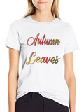 Autumn Leaves Graphic Print Crew Neck T-Shirt