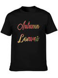 Autumn Leaves Graphic Print Crew Neck T-Shirt