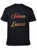 Autumn Leaves Graphic Print Crew Neck T-Shirt