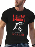 I Love Sharks Graphic Tee - Scary People Shirt