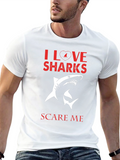 I Love Sharks Graphic Tee - Scary People Shirt