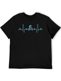 Cycling Heartbeat T-Shirt - Black