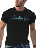 Cycling Heartbeat T-Shirt - Black