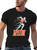 Mens Run Graphic T-Shirt - Black