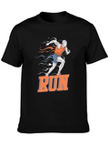 Mens Run Graphic T-Shirt - Black