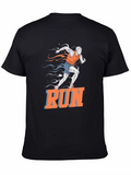 Mens Run Graphic T-Shirt - Black