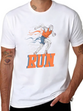 Mens Run Graphic T-Shirt - Black