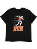 Mens Run Graphic T-Shirt - Black