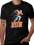 Mens Run Graphic T-Shirt - Black