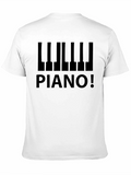 Piano Keys Graphic Print Black T-Shirt