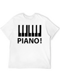 Piano Keys Graphic Print Black T-Shirt