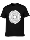 Black T-Shirt with Mandala Design