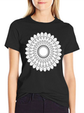 Black T-Shirt with Mandala Design