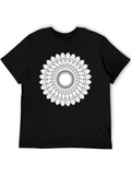 Black T-Shirt with Mandala Design