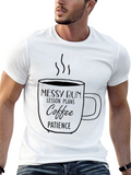 Messy Bun Coffee Teacher Graphic Tee - Black