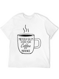 Messy Bun Coffee Teacher Graphic Tee - Black