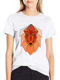 Geometric Lion Graphic Black T-Shirt