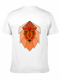 Geometric Lion Graphic Black T-Shirt