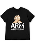 Arm Wrestling Graphic T-Shirt - Black