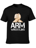 Arm Wrestling Graphic T-Shirt - Black