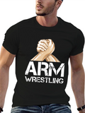 Arm Wrestling Graphic T-Shirt - Black
