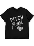 Pitch Please Baseball Heart Graphic Tee