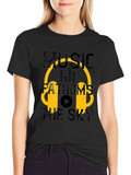 Music Fathoms the Sky Black T-Shirt
