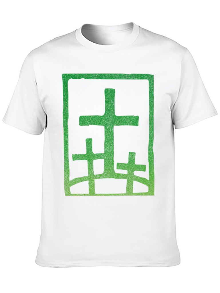 Green Cross Graphic Black T-Shirt