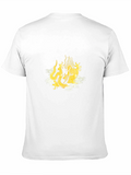 Black T-Shirt with Golden Dragon Graphic