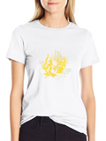 Black T-Shirt with Golden Dragon Graphic