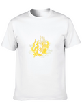 Black T-Shirt with Golden Dragon Graphic