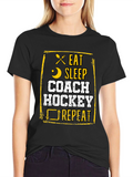 Eat Sleep Coach Hockey Repeat T-Shirt