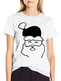 Santa Graphic Tee - Black Holiday T-Shirt