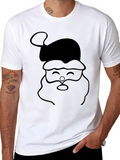 Santa Graphic Tee - Black Holiday T-Shirt