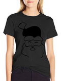 Santa Graphic Tee - Black Holiday T-Shirt