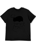 Santa Graphic Tee - Black Holiday T-Shirt