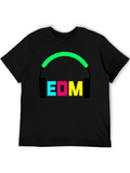 EDM Music Headphones Graphic Black T-Shirt