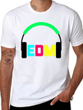 EDM Music Headphones Graphic Black T-Shirt