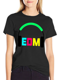 EDM Music Headphones Graphic Black T-Shirt