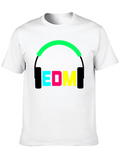 EDM Music Headphones Graphic Black T-Shirt