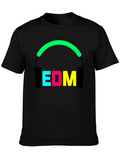 EDM Music Headphones Graphic Black T-Shirt