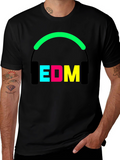 EDM Music Headphones Graphic Black T-Shirt