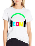 EDM Music Headphones Graphic Black T-Shirt