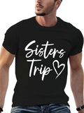 Sisters Trip Heart Graphic Tee - Black