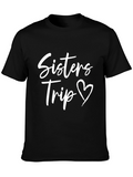 Sisters Trip Heart Graphic Tee - Black