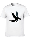 Mens Black Graphic Tee with Eagle Design