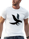 Mens Black Graphic Tee with Eagle Design