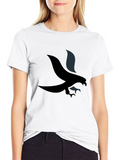 Mens Black Graphic Tee with Eagle Design