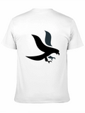 Mens Black Graphic Tee with Eagle Design