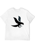 Mens Black Graphic Tee with Eagle Design